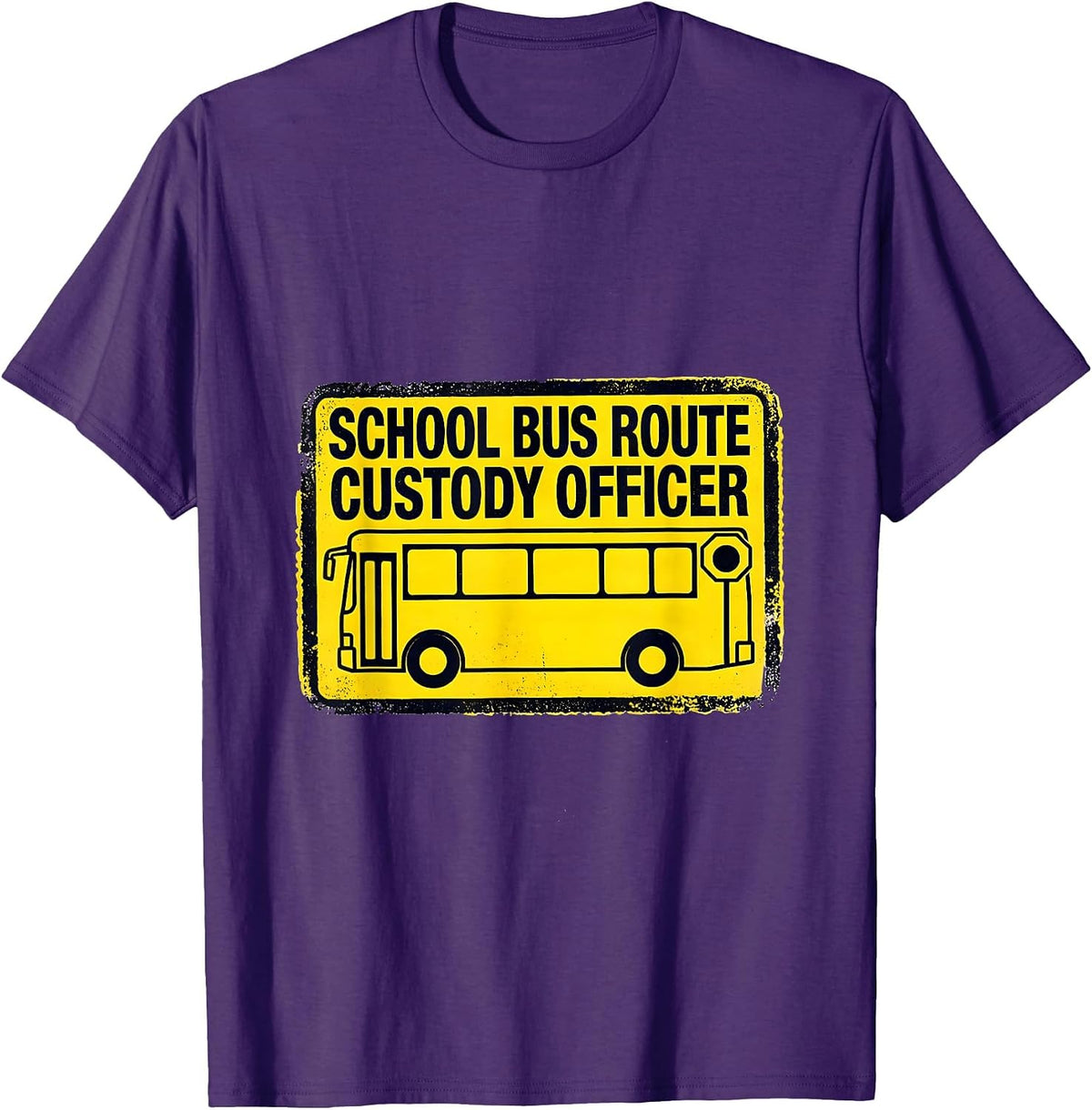 Men's School Bus Route Custody Officer Funny School Bus Driver T-Shirt - Purple