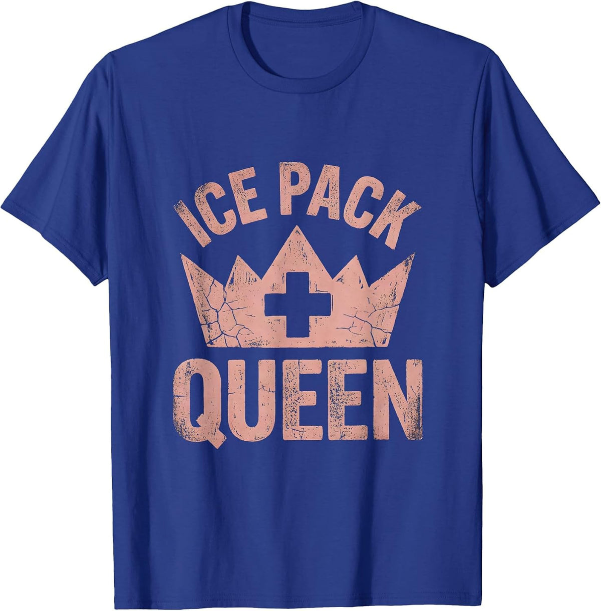 Ice Pack Queen School Nurse Design T-Shirt - Royal Blue