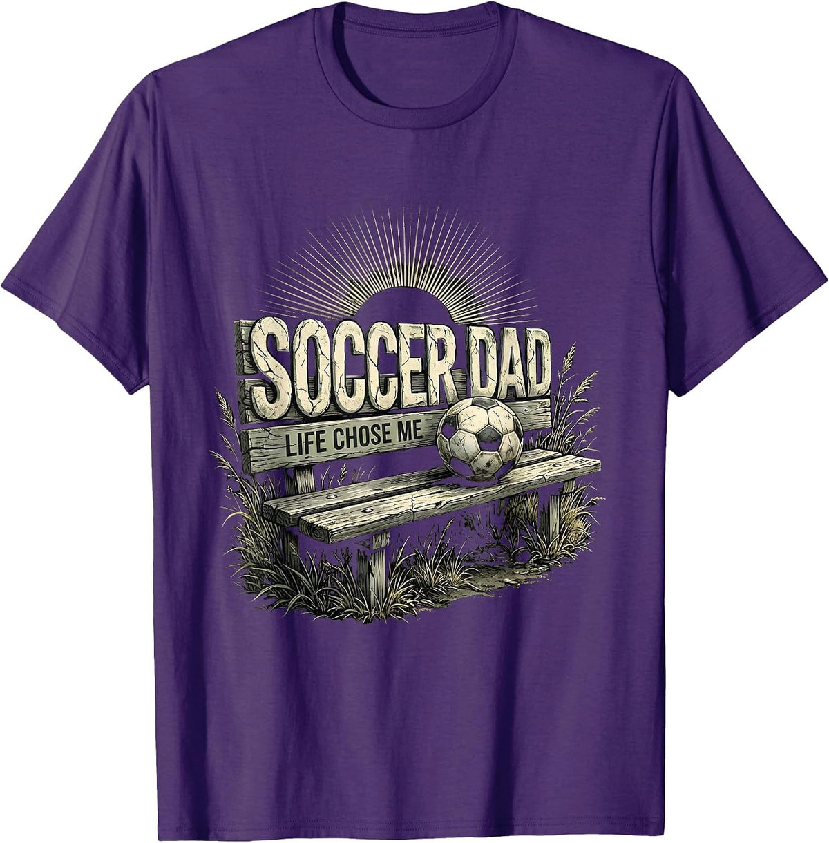 Men's Soccer Dad Life Chose Me Funny Design T-Shirt - Purple