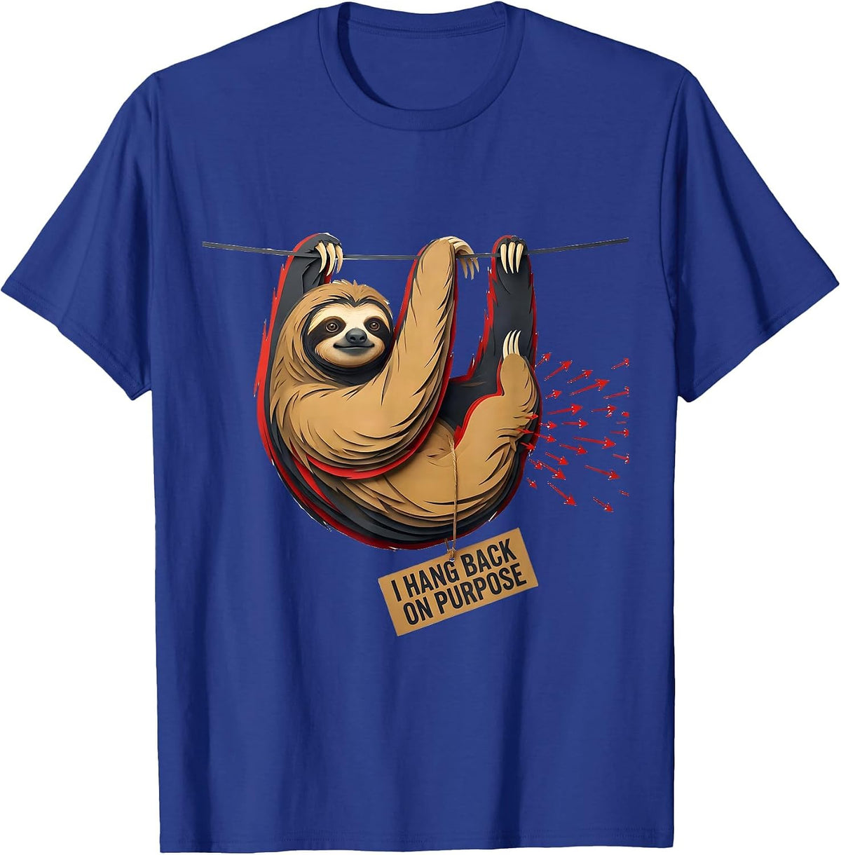 Men's I Hang Back On Purpose Funny Sloth Lover Animal Humor Gift T-Shirt - Royal Blue
