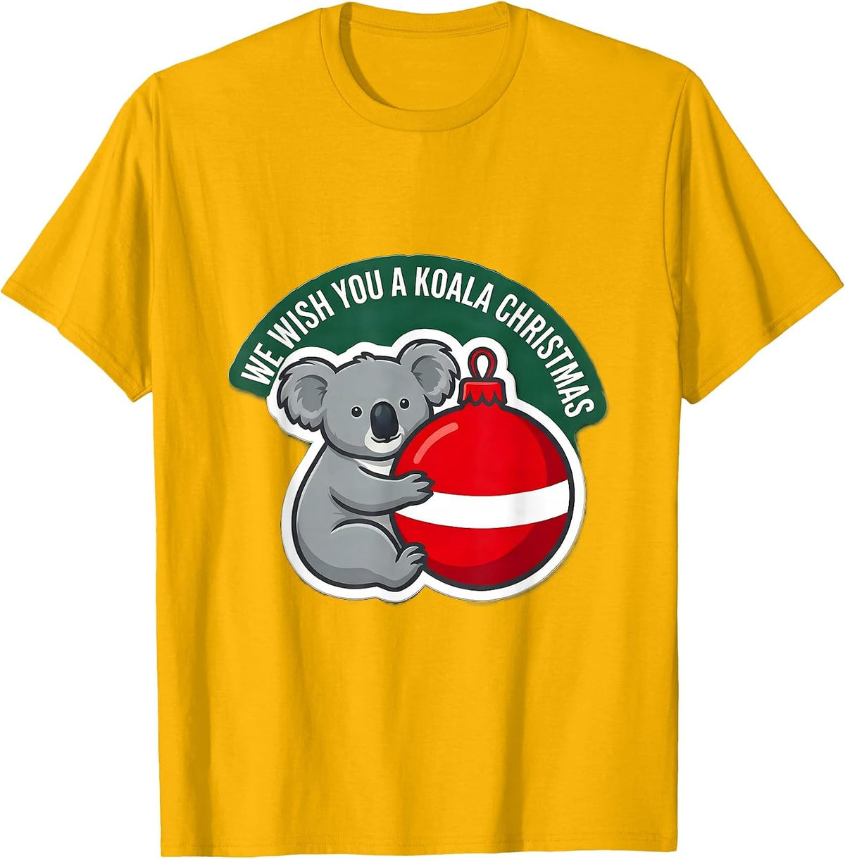 Men's We Wish You A Koala Christmas Cute Koala Lover Funny Holiday T-Shirt - Golden Yellow