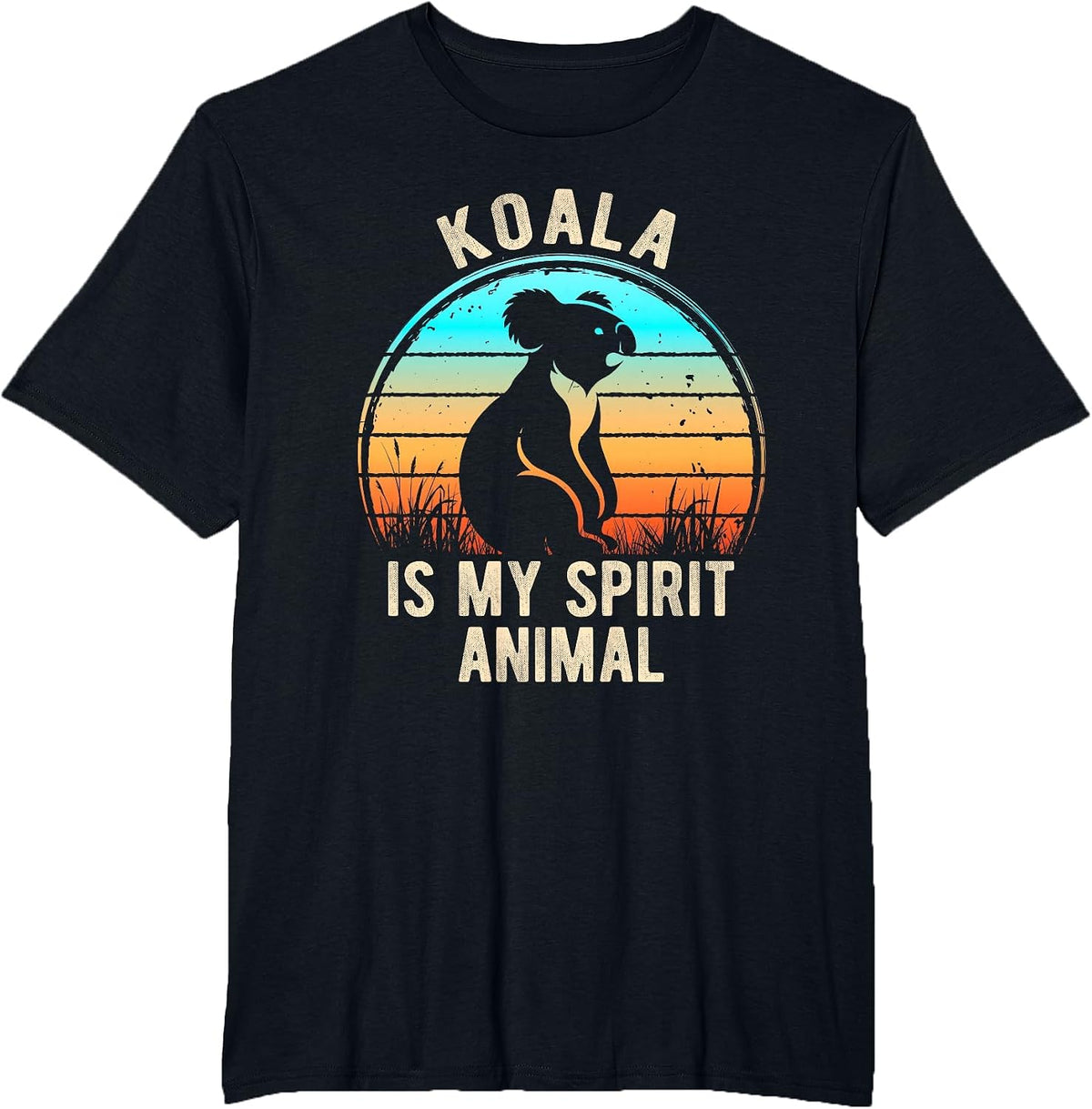 Koala is My Spirit Animal Australia Retro Nature T-Shirt - Black