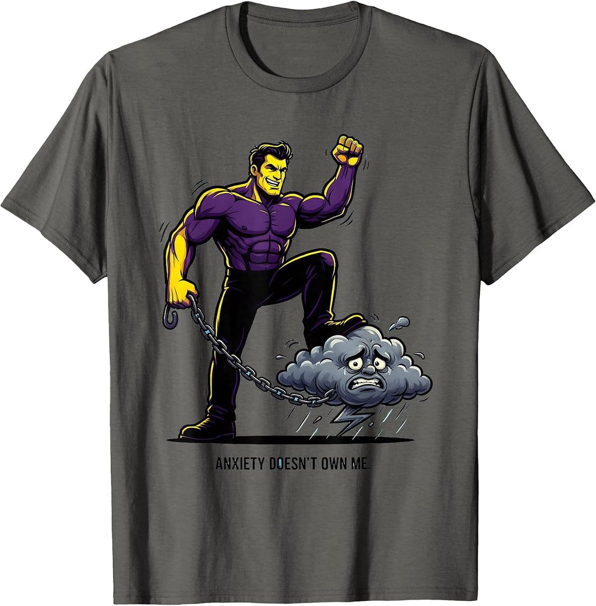 Anxiety Doesn't Own Me Mental Health Awareness T-Shirt - Asphalt Grey