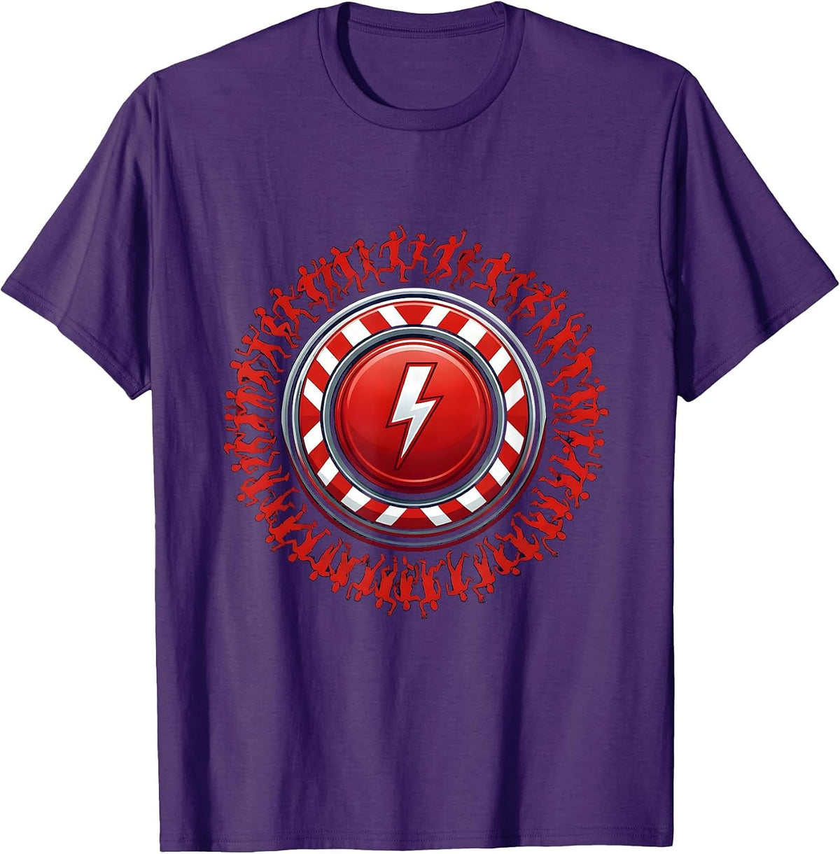 Chaos Coordinator Emergency Button Graphic Tee T-Shirt - Purple