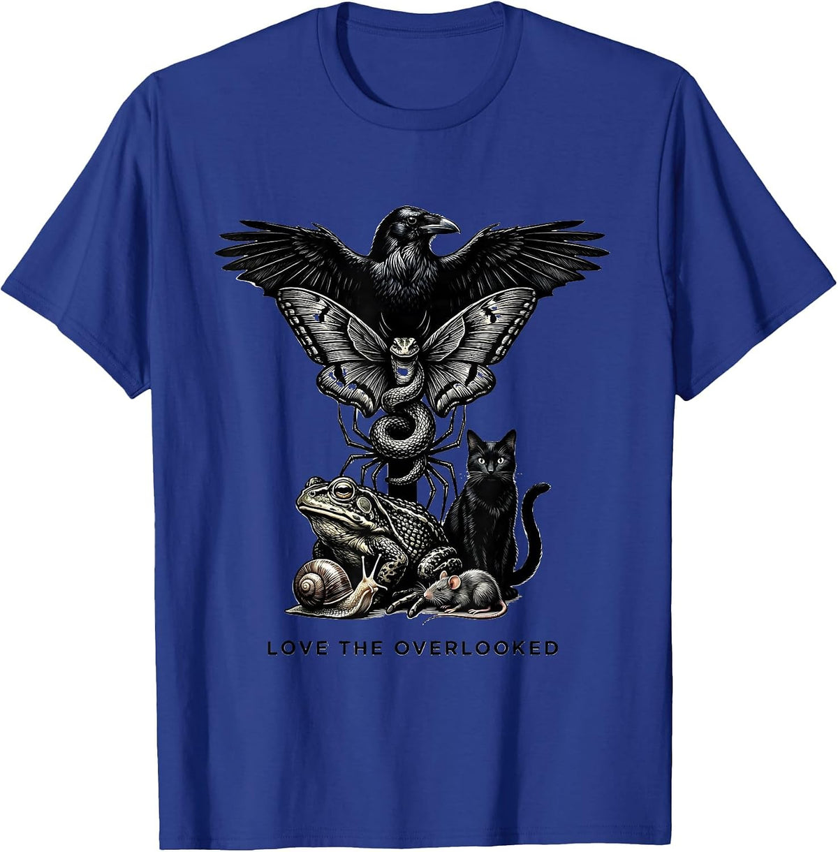 Men's Love The Overlooked Scratchboard Misunderstood Creatures T-Shirt - Royal Blue