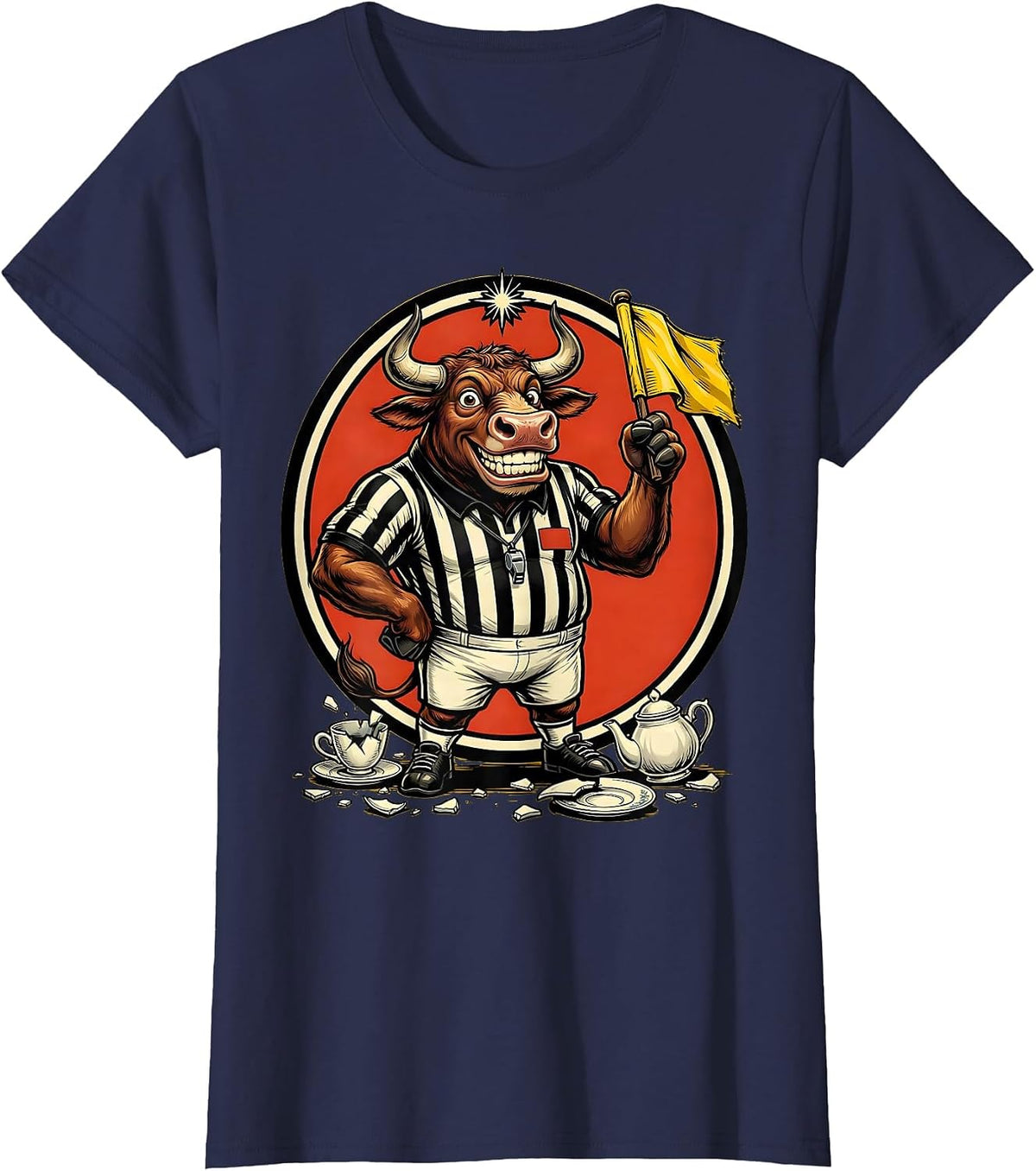 Women's Chaos Coordinator Bull in a China Shop Referee T-Shirt - Navy Blue