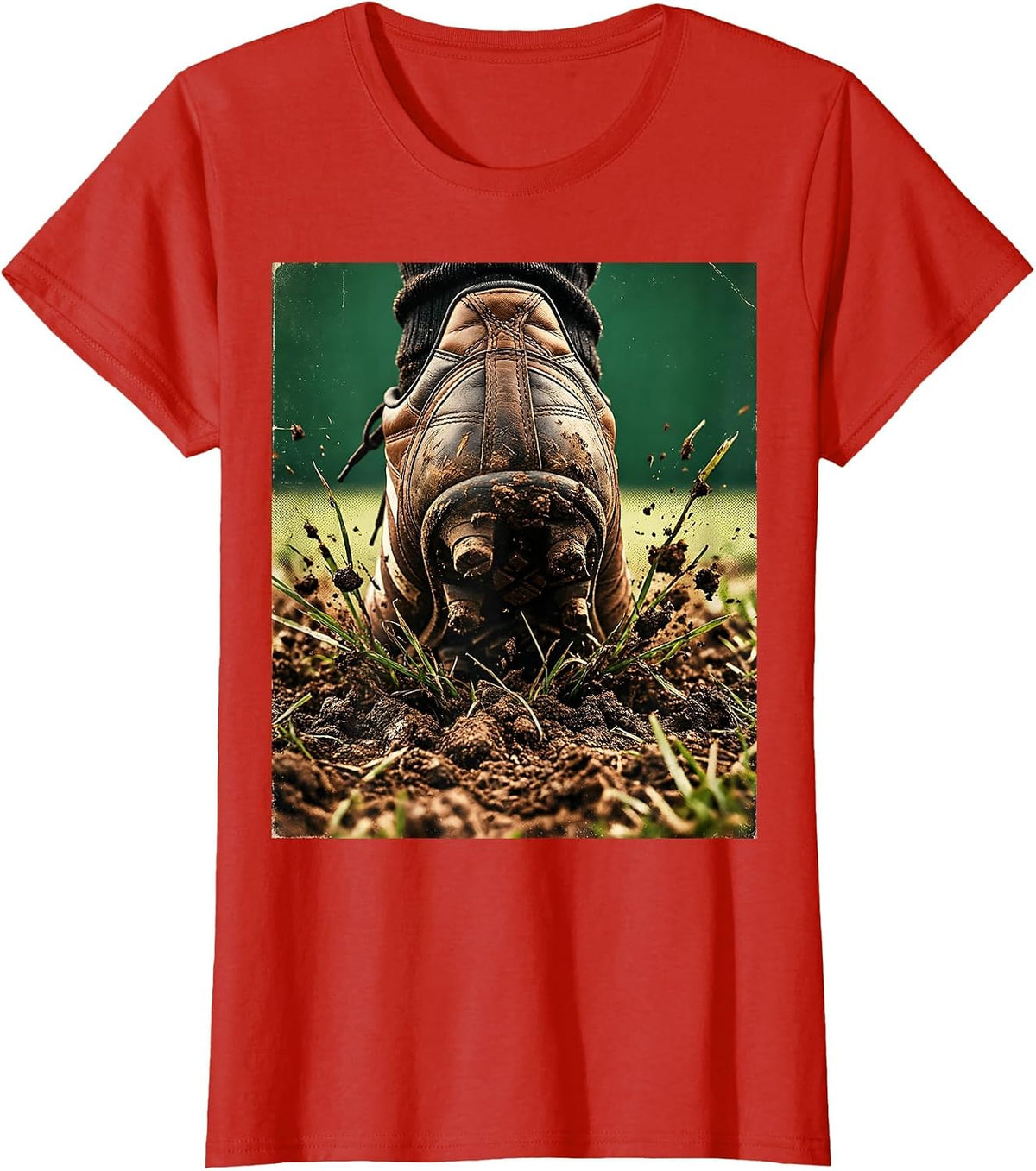 Rugby Boot Turf Grind Graphic Tee T-Shirt - Red