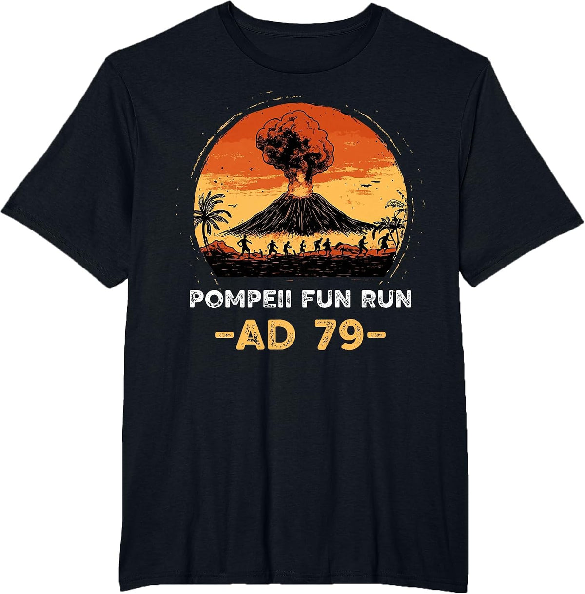 Mount Vesuvius Pompeii Fun Run Volcanologist T-Shirt - Black