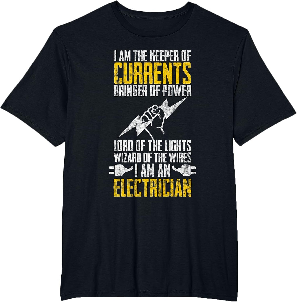 I Am A Keeper of Currents Electrician Electrical T-Shirt - Black
