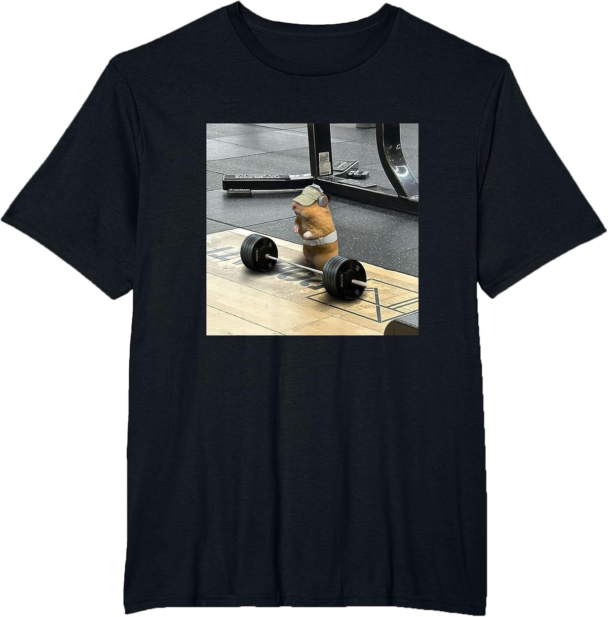Hamsters Deadlift Training Weightlifting Funny Hamster T-Shirt - Black