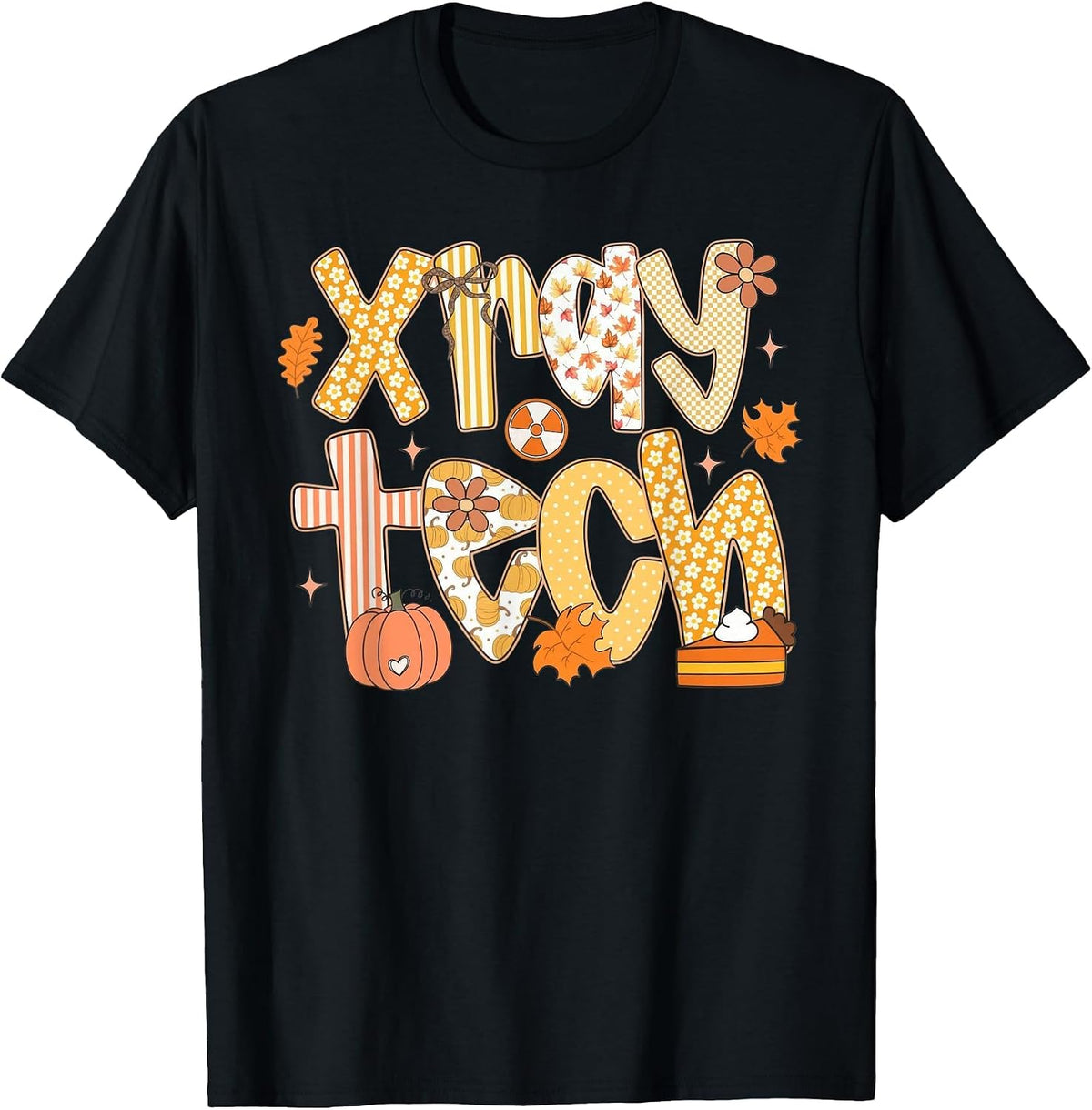 Xray Tech Fall Radiology Radtech Autumn Xray Technologist T-Shirt - Black