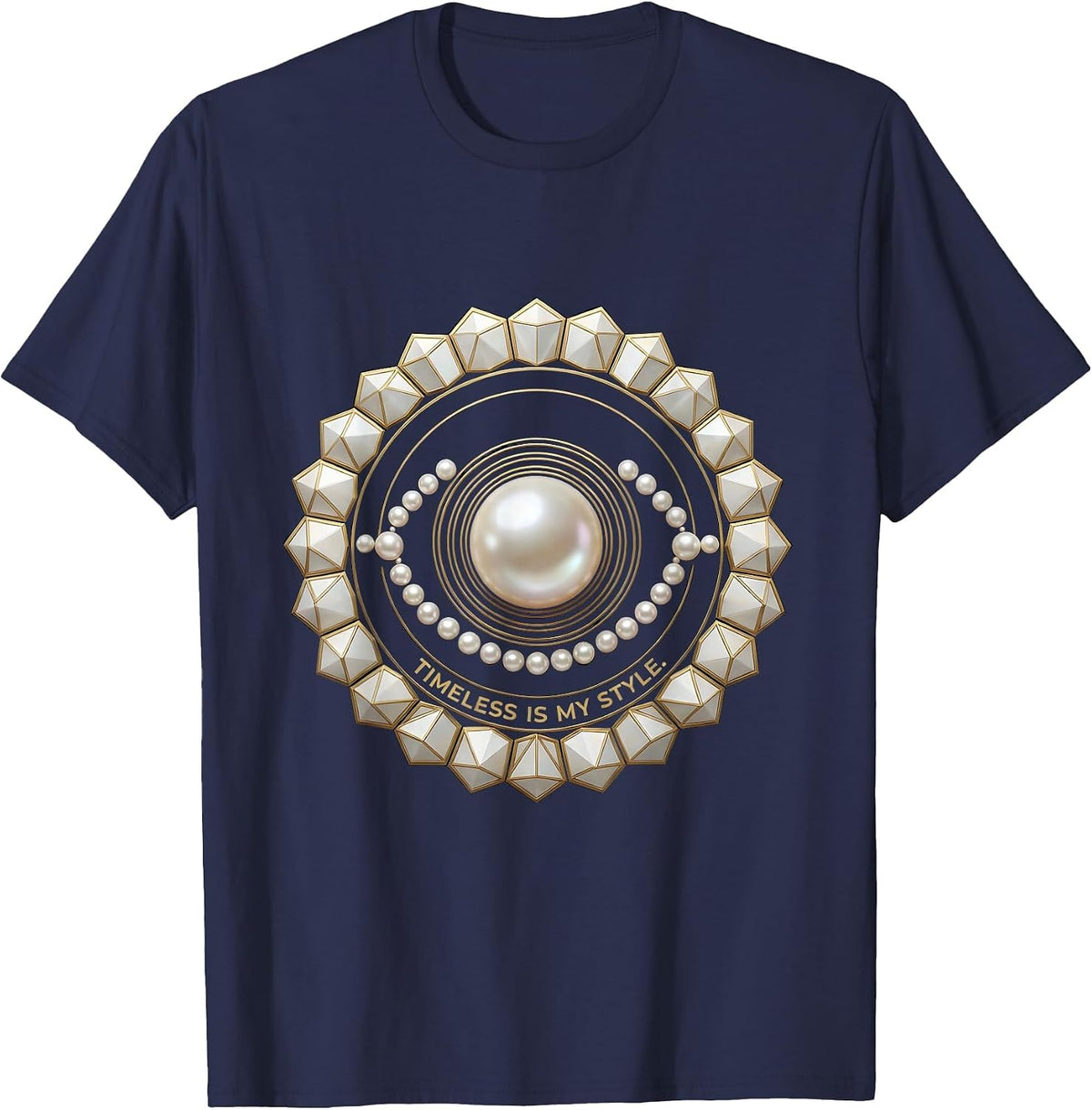 Men's Pearls Are Always Appropriate Timeless Style T-Shirt - Navy Blue
