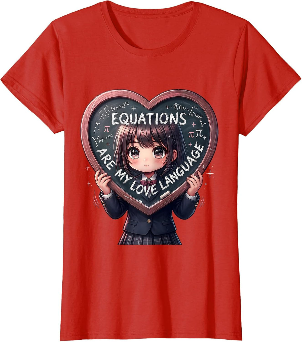 Equations Are My Love Language Math Teacher T-Shirt - Red