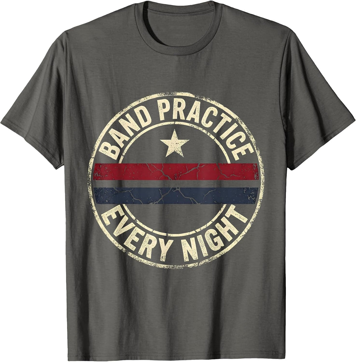 Band Practice Every Night Musician Design T-Shirt - Asphalt Grey