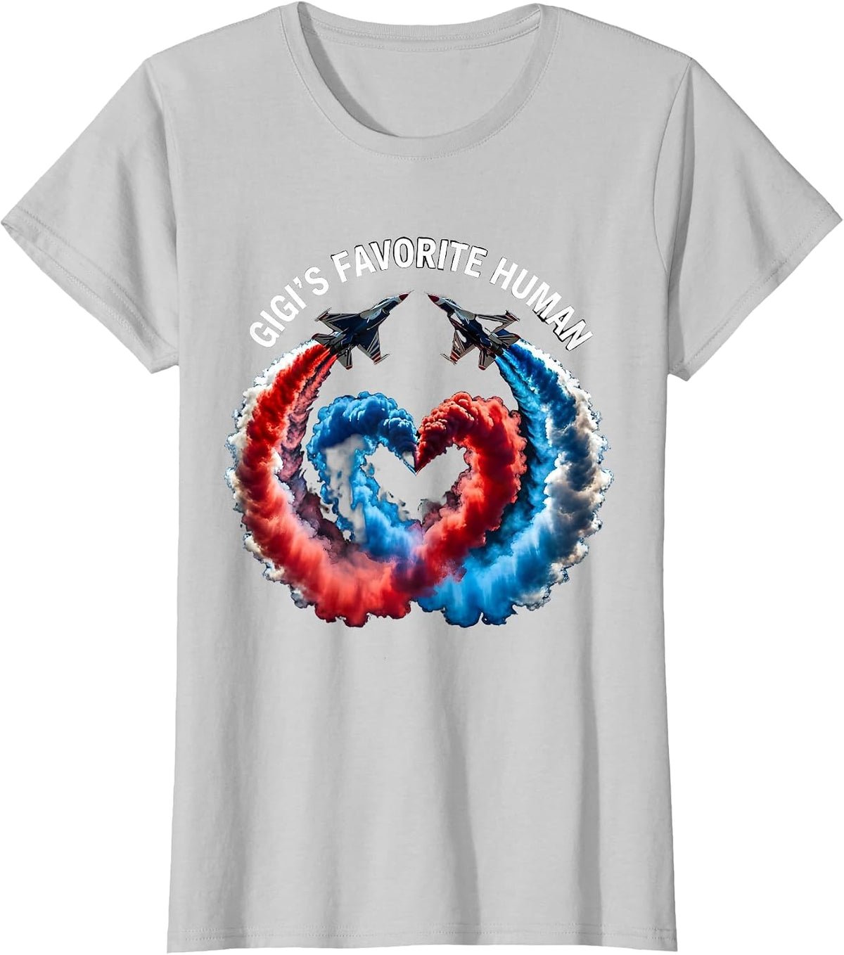 Gigi's Favorite Human Grandma Love Design T-Shirt - Silver Grey