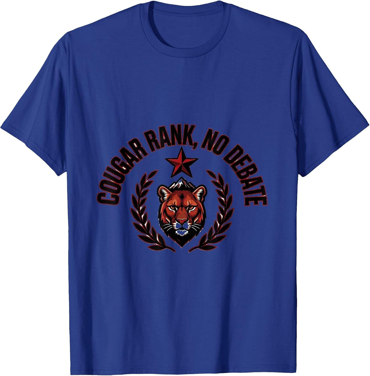 Men's Cougar Rank No Debate Funny Cougar Girlfriend Boyfriend T-Shirt - Royal Blue