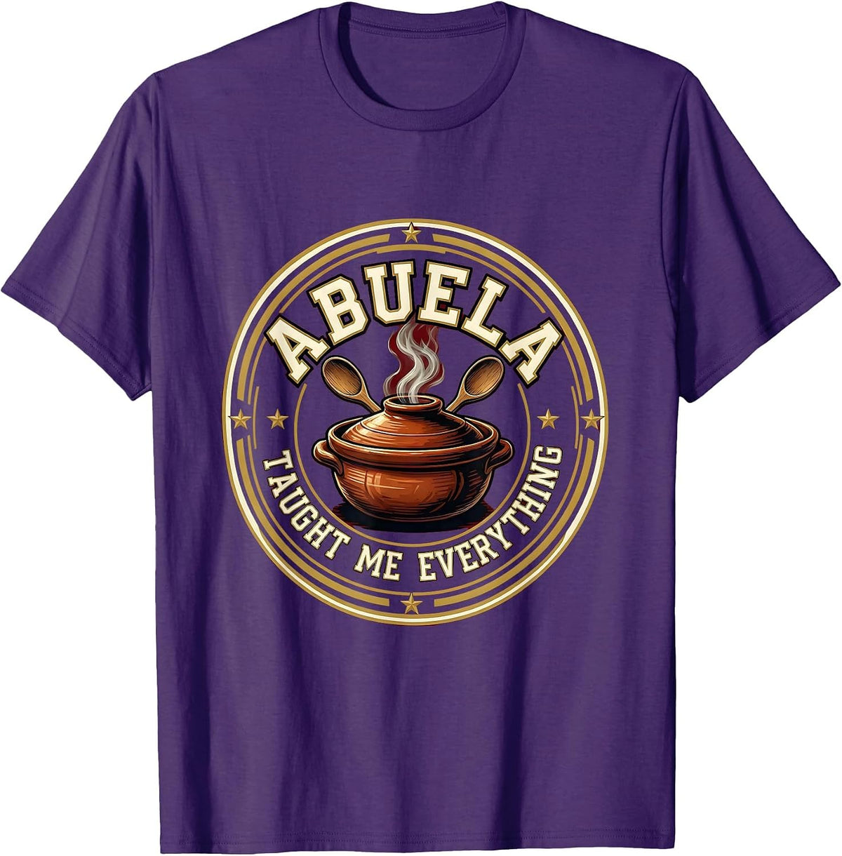 Abuela Taught Me Everything Hispanic Heritage Design T-Shirt - Purple