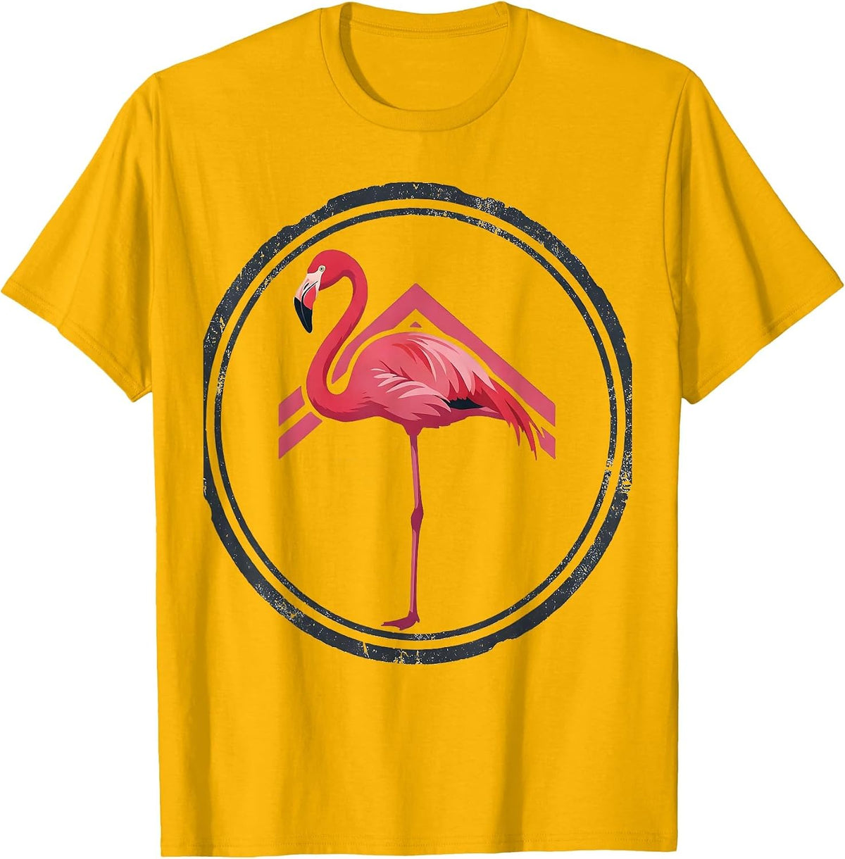 Flamingo Seal Novelty Humor Tropical Bird Lover T-Shirt - Golden Yellow