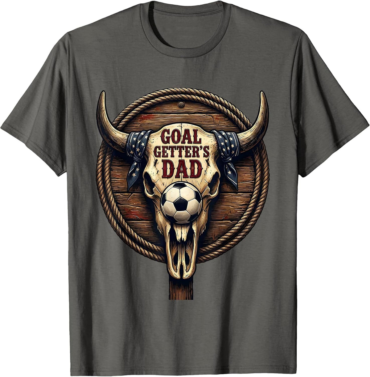 Men's Goal Getter's Dad Soccer Pride Design T-Shirt - Asphalt Grey