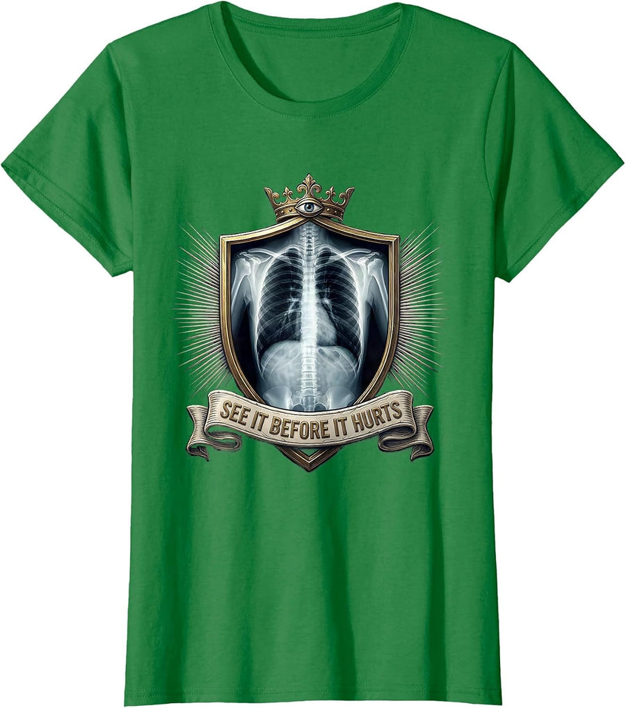 Women's See It Before It Hurts Radiology Design T-Shirt - Kelly Green