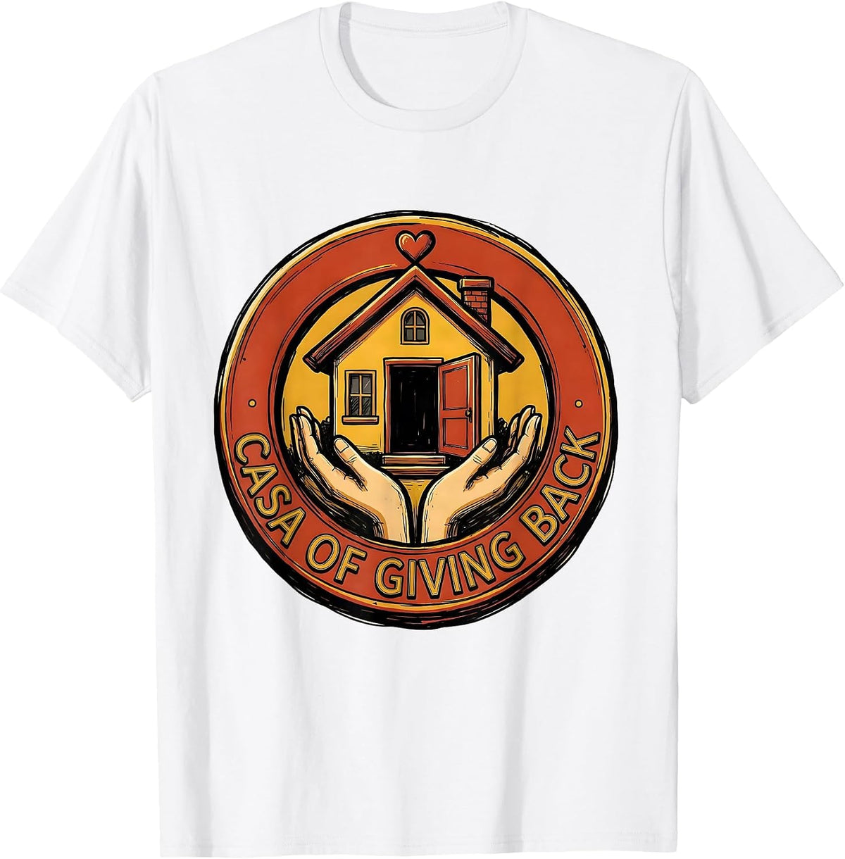 Men's Altruismo Casa of Giving Back Graphic Design T-Shirt - White