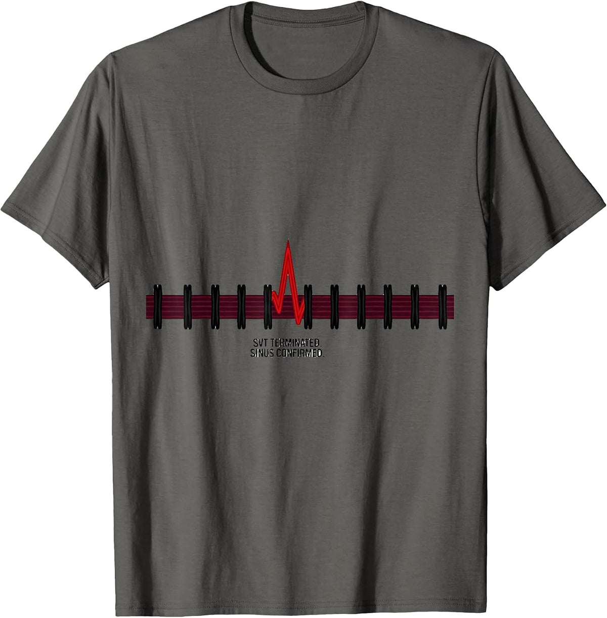 Men's SVT TERMINATED SINUS CONFIRMED Cardiology Humor Cardiac T-Shirt - Asphalt Grey