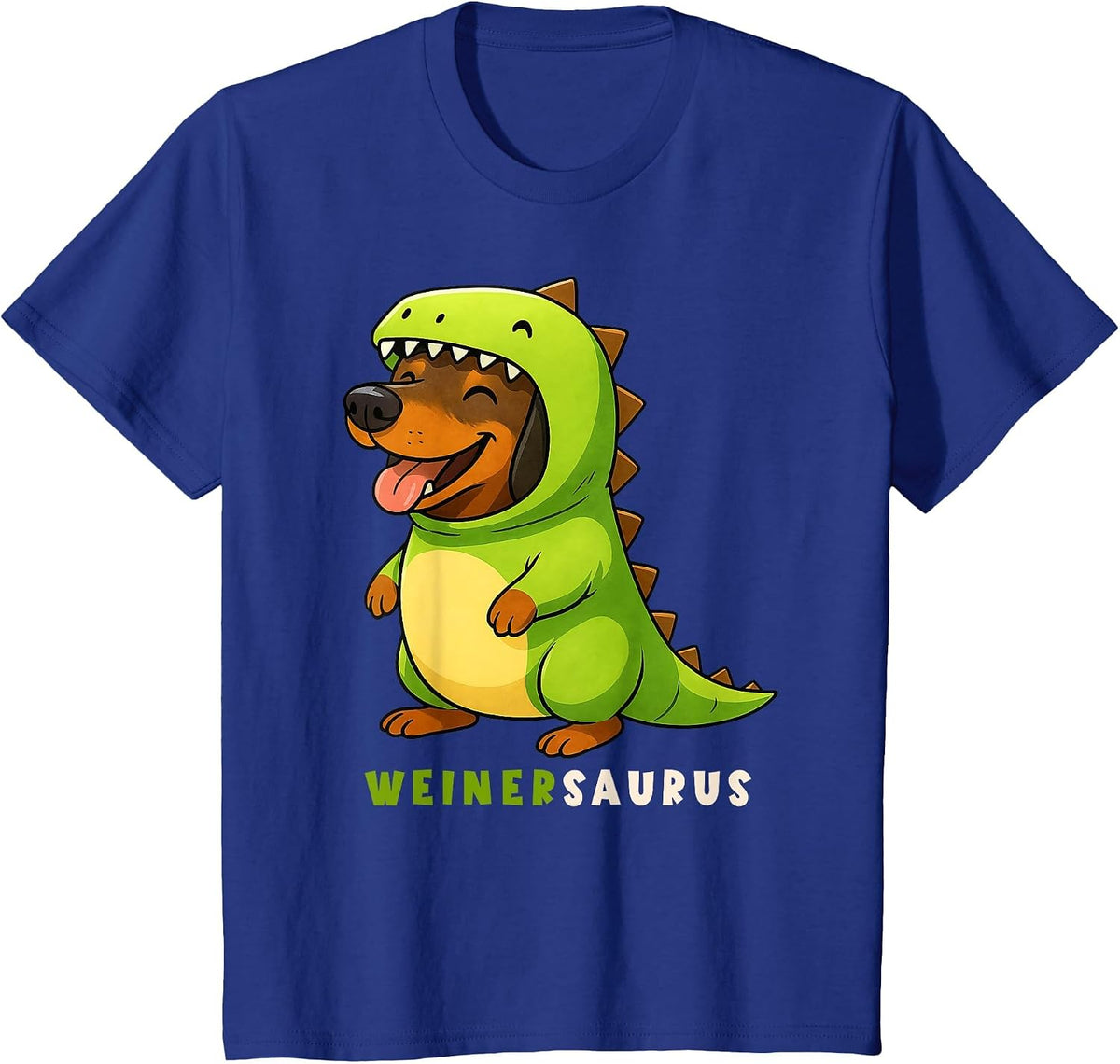 Dachshund Doxie Dinosaur Costume Trex Weinersaurus Mom Dad T-Shirt - Royal Blue