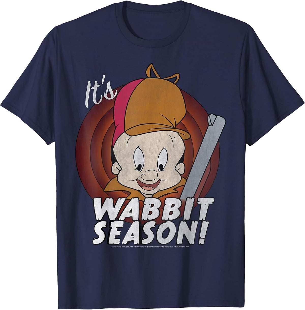 Looney Tunes Elmer Fudd It's Wabbit Season T-Shirt - Navy Blue