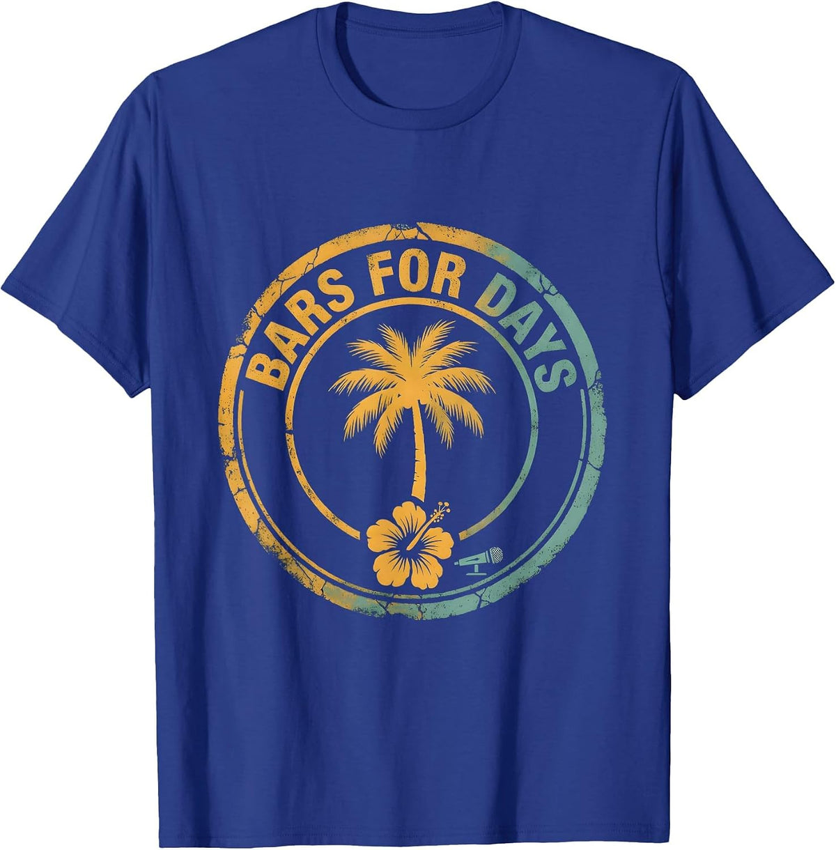 Bars For Days Hip Hop Graphic Design T-Shirt - Royal Blue