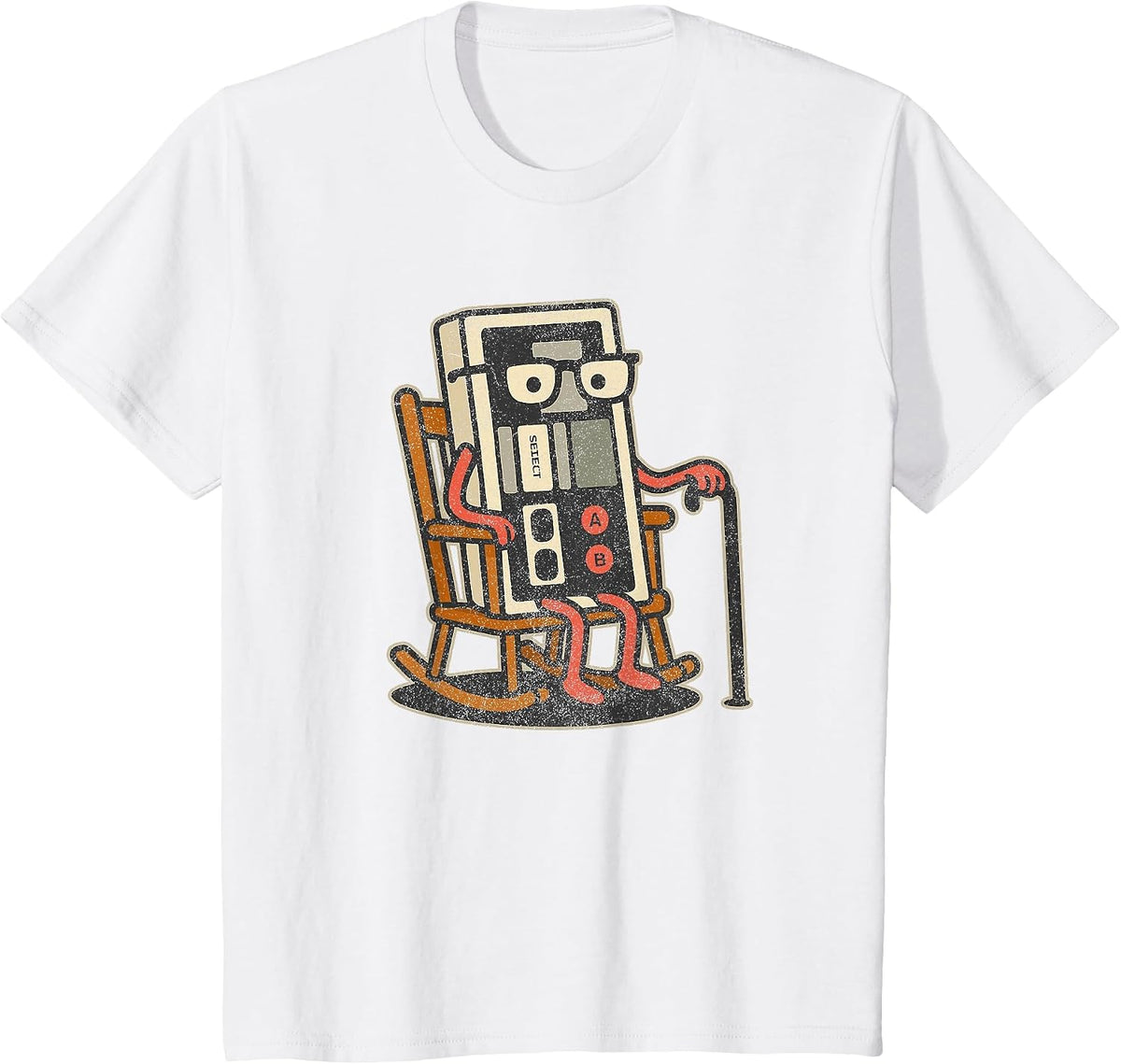 Funny Vintage Old Gamer Retro Video Game Old Gamer T-Shirt - White
