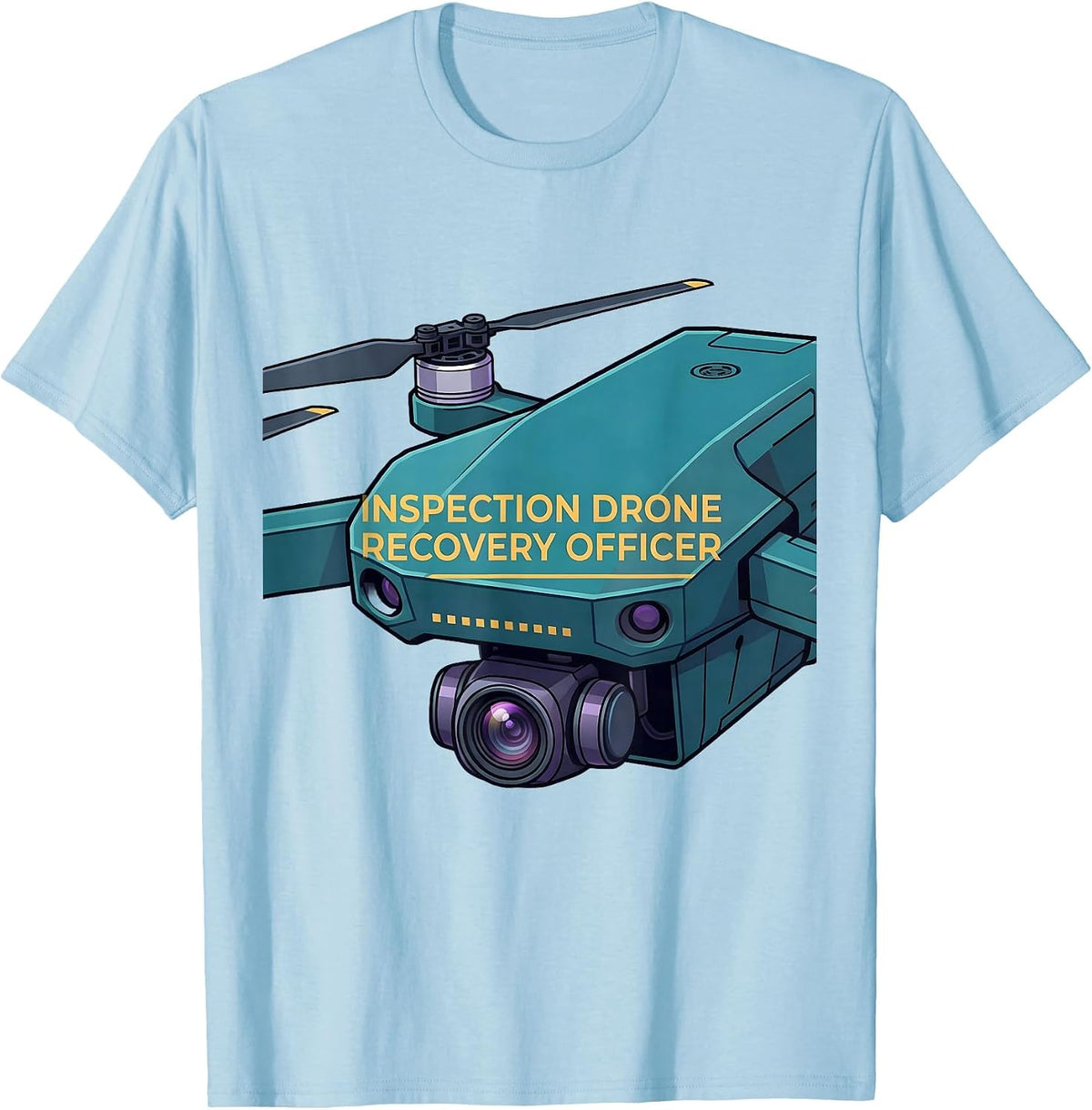 Inspection Drone Recovery Officer Funny Robotics Engineer T-Shirt - Baby Blue