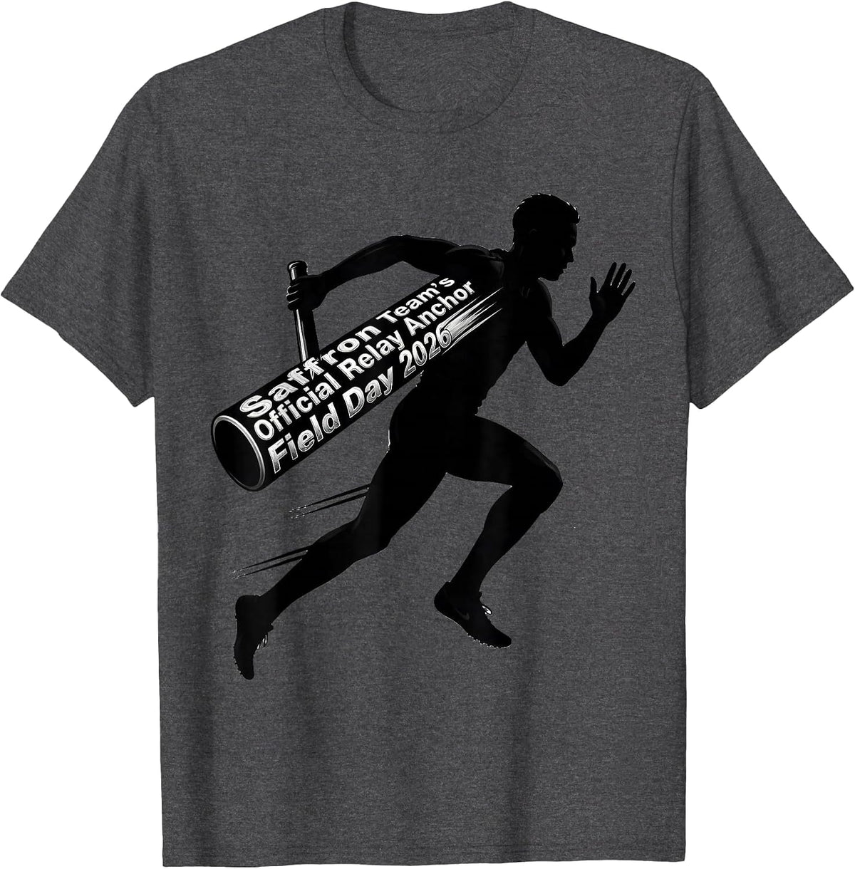 Men's Saffron Team's Official Relay Anchor — Field Day 2026 T-Shirt - Dark Heather Grey