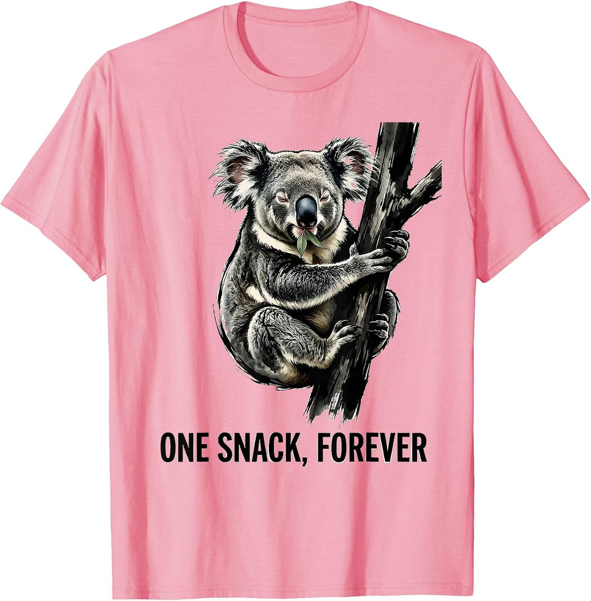 Men's One Snack Forever Funny Koala Animal Lover Humor T-Shirt - Pink