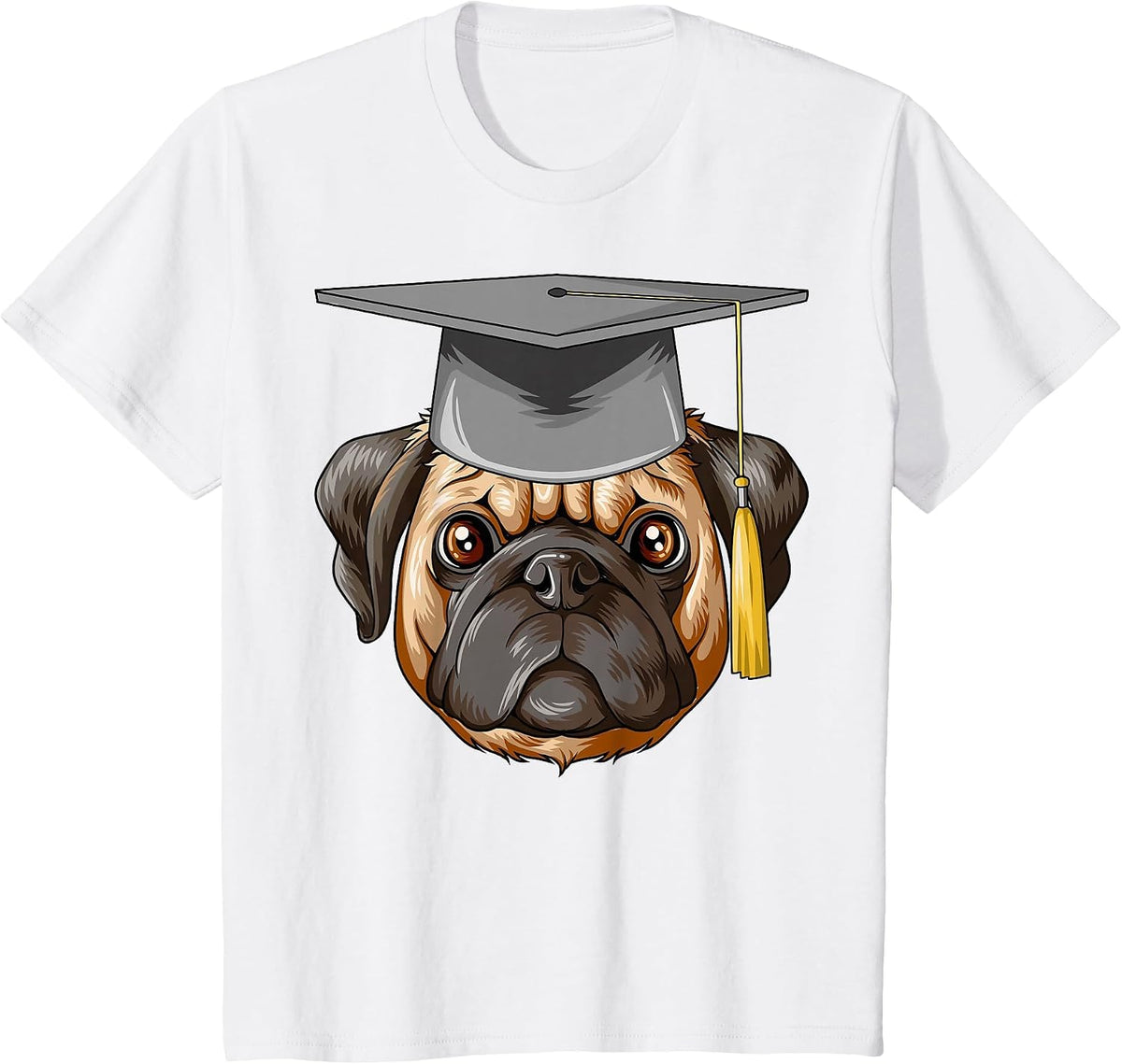 Pug Diploma Hat Pug T-Shirt - White