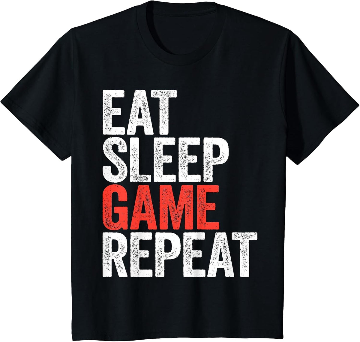 Eat Sleep Game Repeat Shirt Men Women Kids Video Gamer T-Shirt - Black