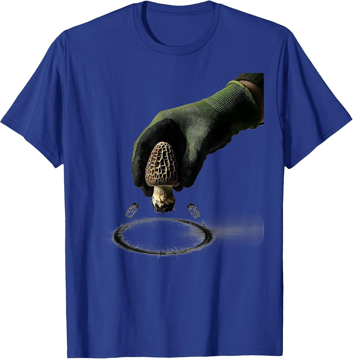 Morel Hunter Minimalist Mushroom Foraging Gift T-Shirt - Royal Blue