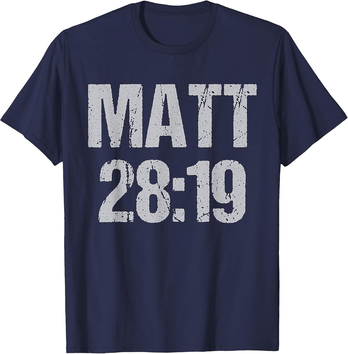 Matt 28:19 T-Shirt - Navy Blue