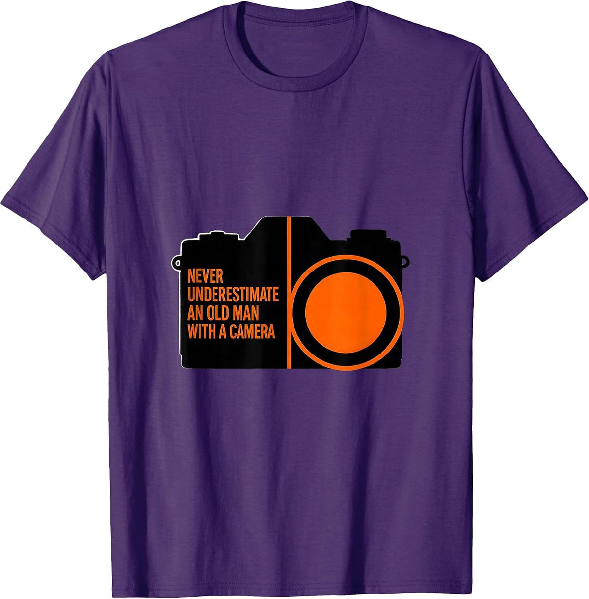 Men's Never Underestimate An Old Man With A Camera Photography T-Shirt - Purple