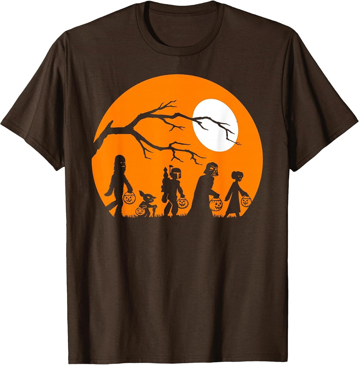 Star Wars Trick Or Treat Halloween Silhouette T-Shirt - Brown