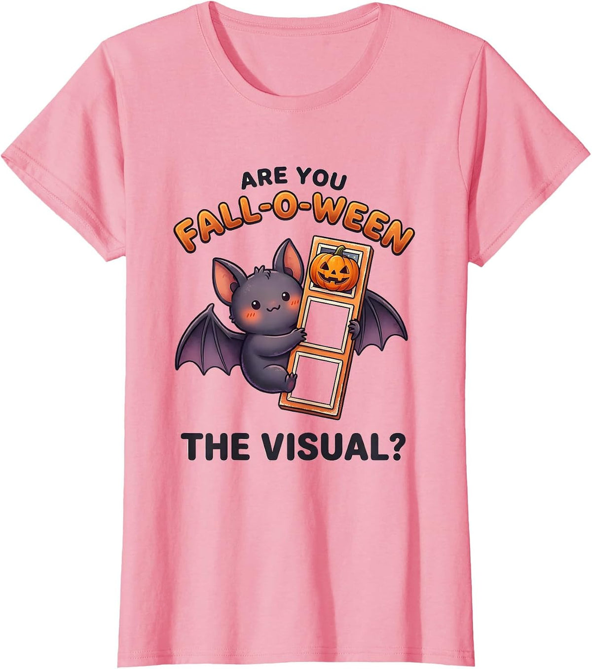 Women's Are You Fall-O-Ween The Visual Cute Kawaii Teacher Halloween T-Shirt - Pink