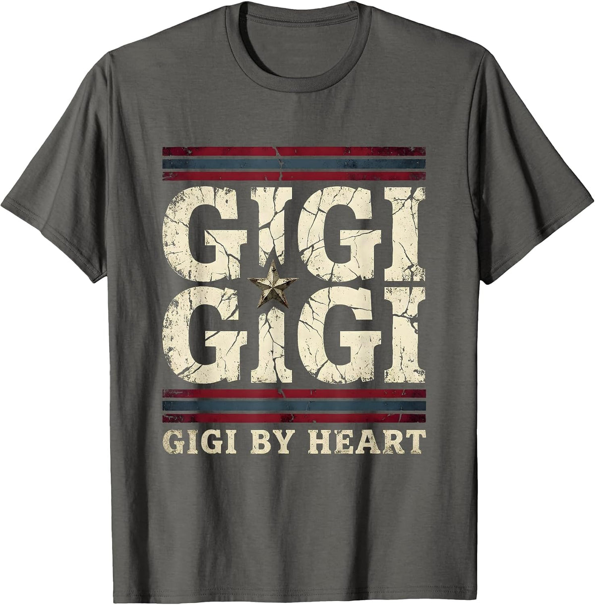 Gigi By Heart Grandma Love Design T-Shirt - Asphalt Grey