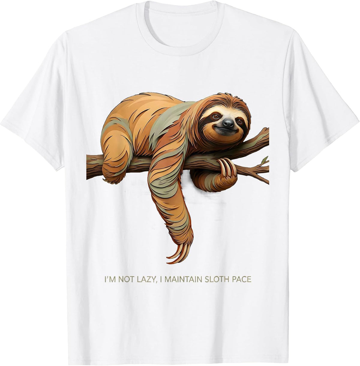 Men's I'm Not Lazy I Maintain Sloth Pace Funny Sloth Lover Gift T-Shirt - White