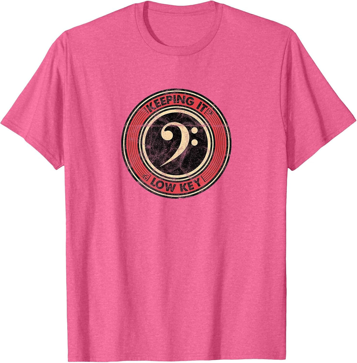 Music Theory Love Key Musical Keeping It Low Key Vintage T-Shirt - Pink Heather