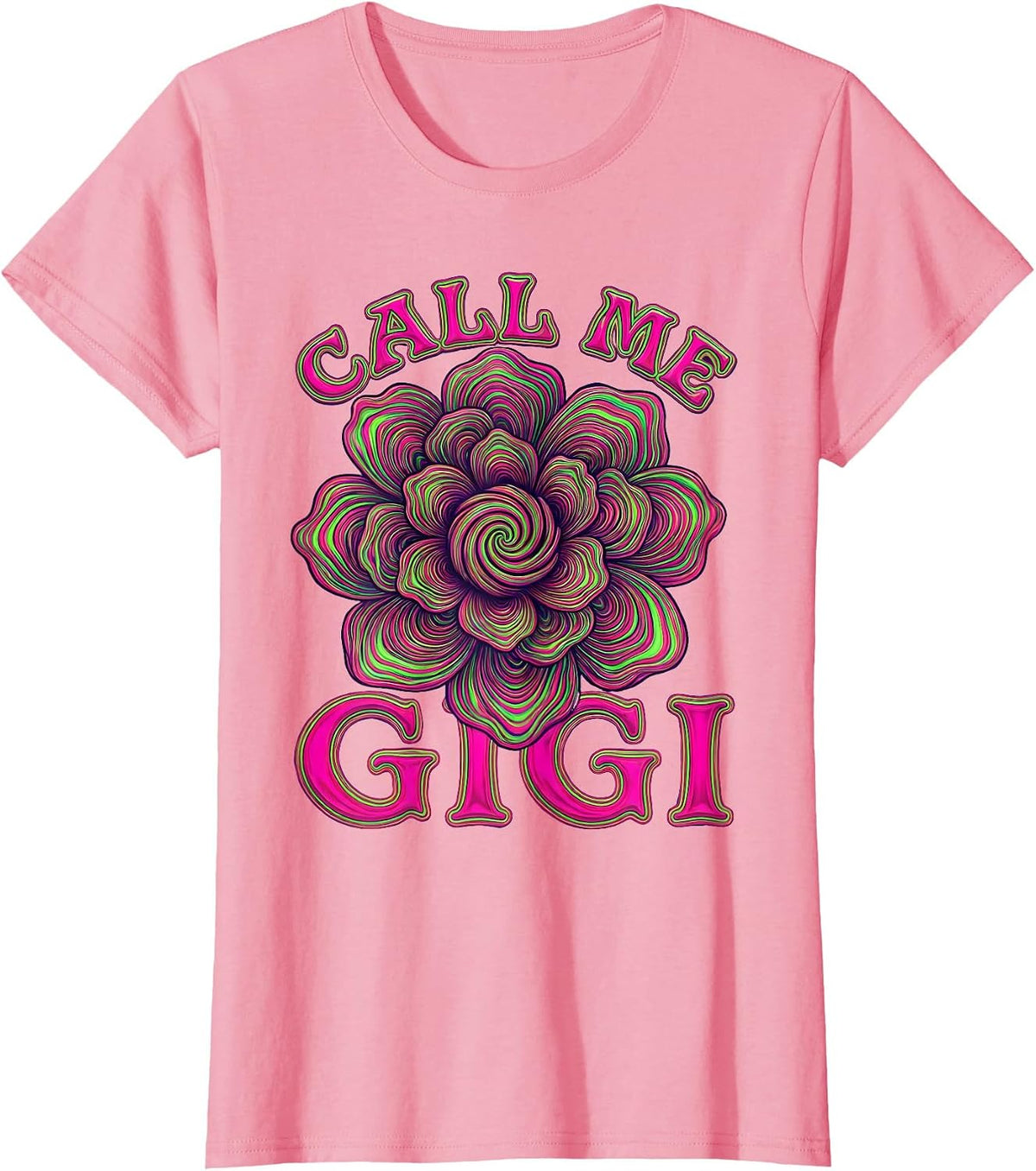 Women's Call Me Gigi Grandma Pride Design T-Shirt - Pink