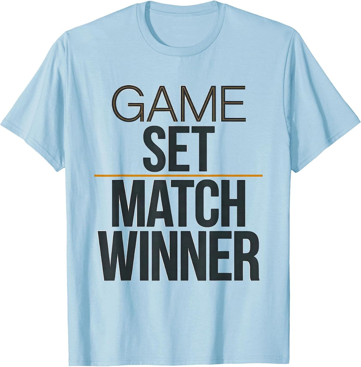 Men's Game Set Match Winner Tennis Design T-Shirt - Baby Blue