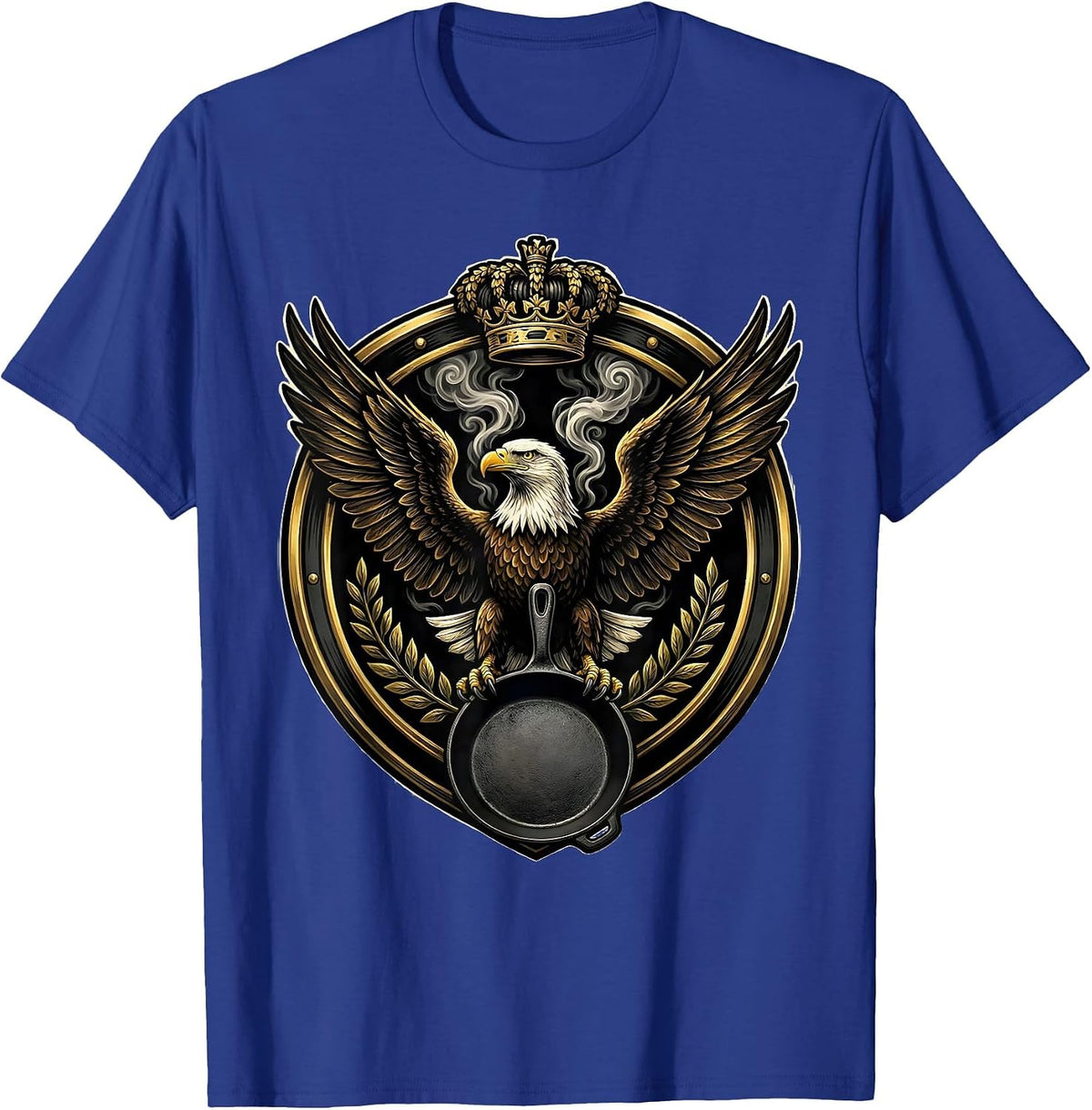 Men's Eagle and Cast Iron Skillet Chef Graphic T-Shirt - Royal Blue