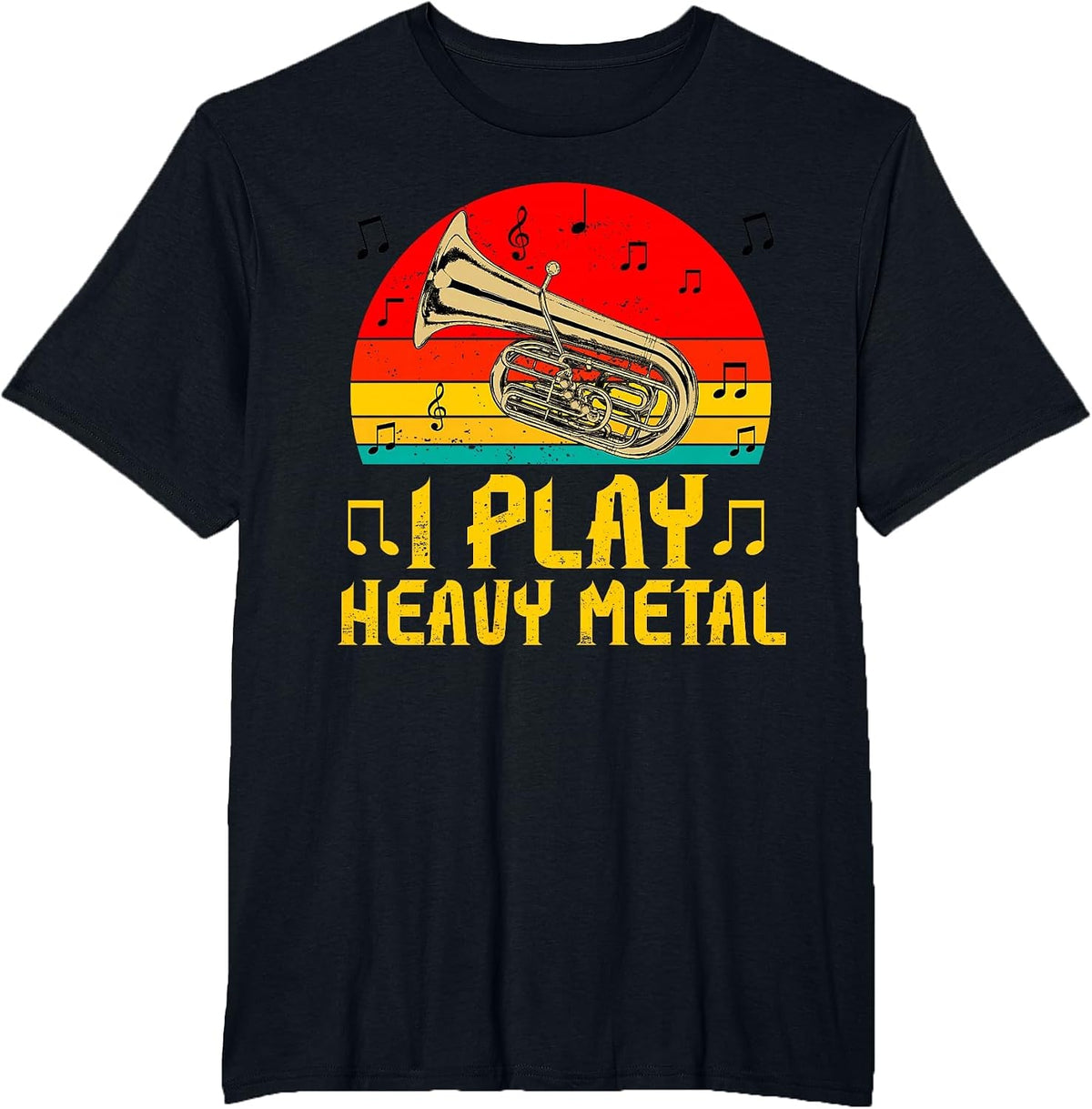 I Play Heavy Metal Euphonium for Funny Euphoniumist Player T-Shirt - Black