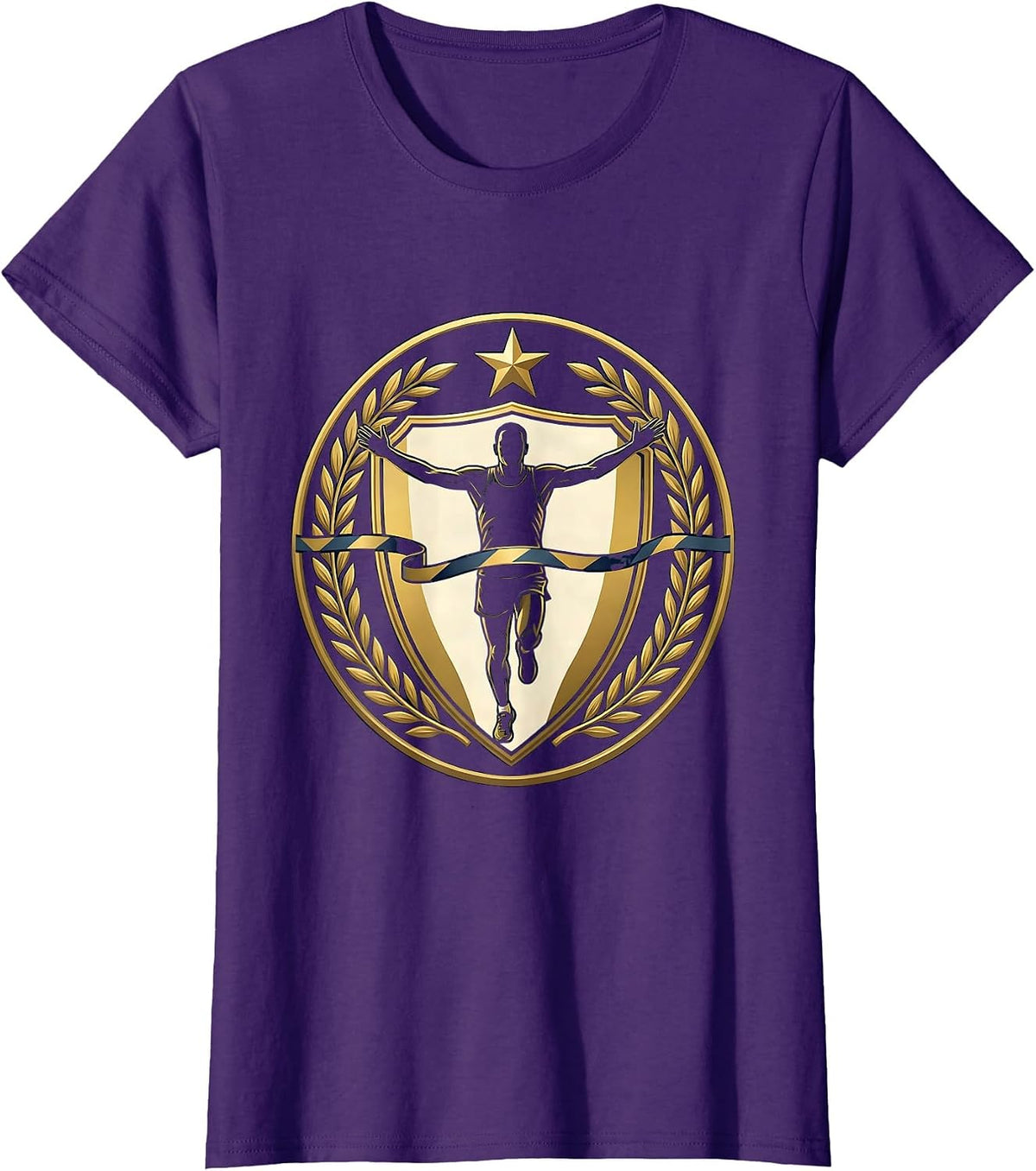 Women's Marathon Finish Line Runner Graphic Tee T-Shirt - Purple