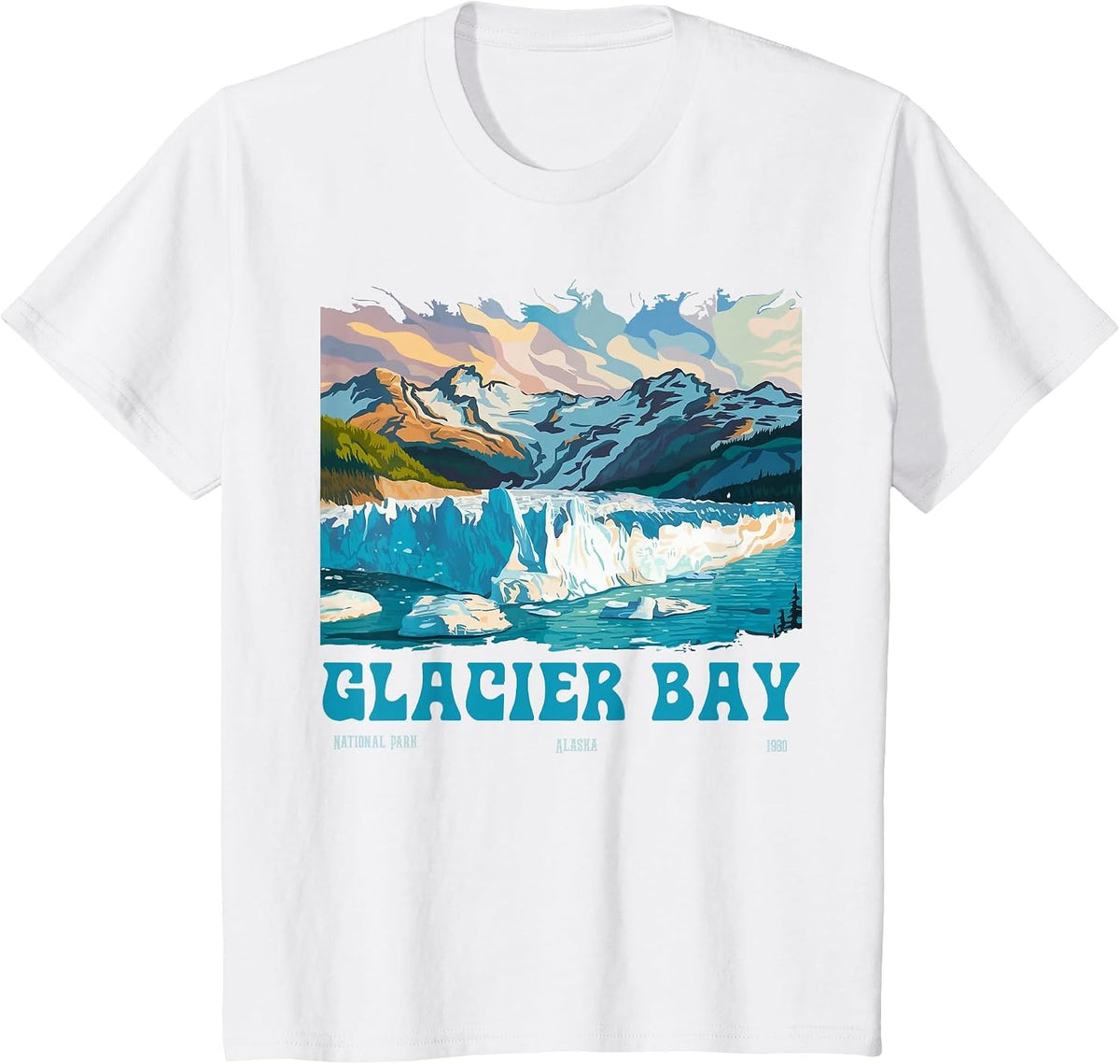 Glacier Bay National Park Alaska Margerie 2026 Men Women T-Shirt - White