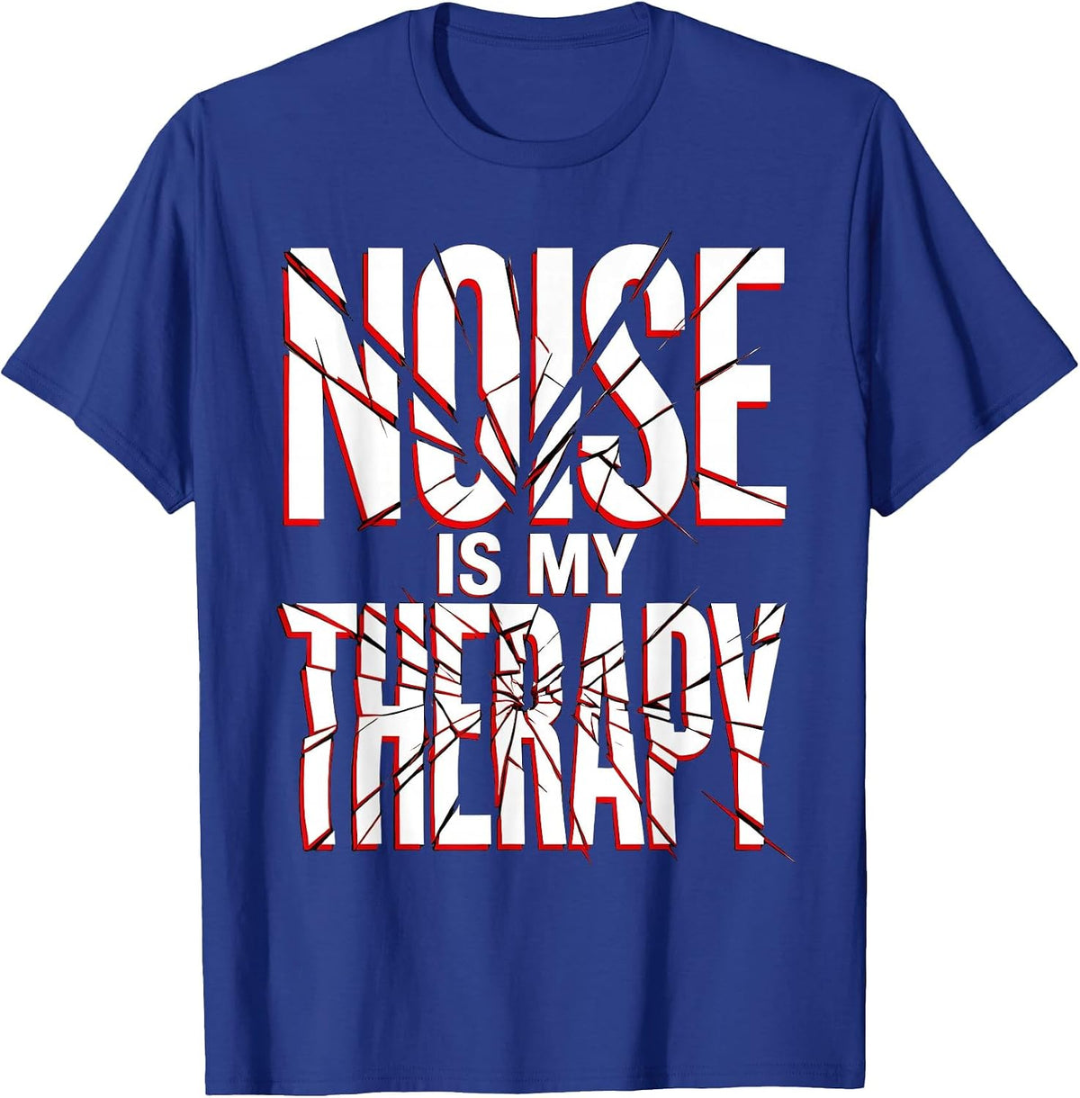 Noise Is My Therapy Punk Music Design T-Shirt - Royal Blue